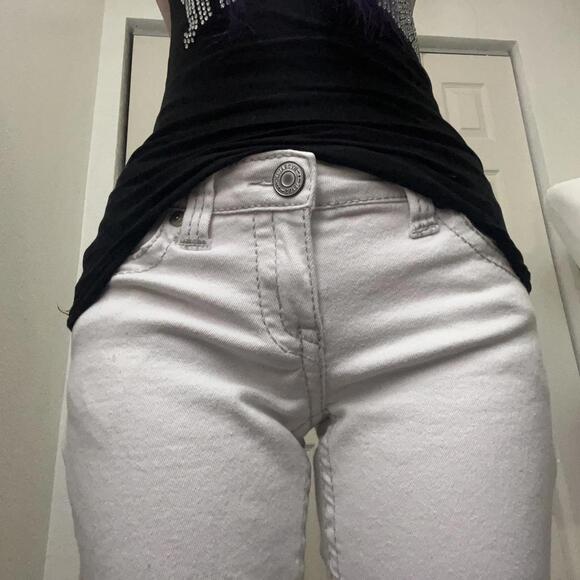 white low rise jeans mcbling y2k grunge - Picture 2 of 8